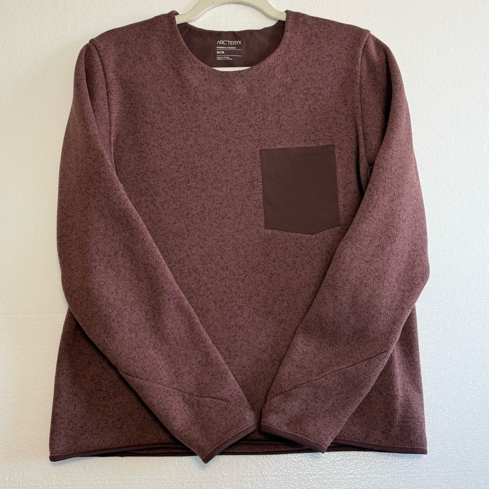 Arc'teryx Covert Pullover Sweater Women M Crew Fleece Knit Maroon Outerwear